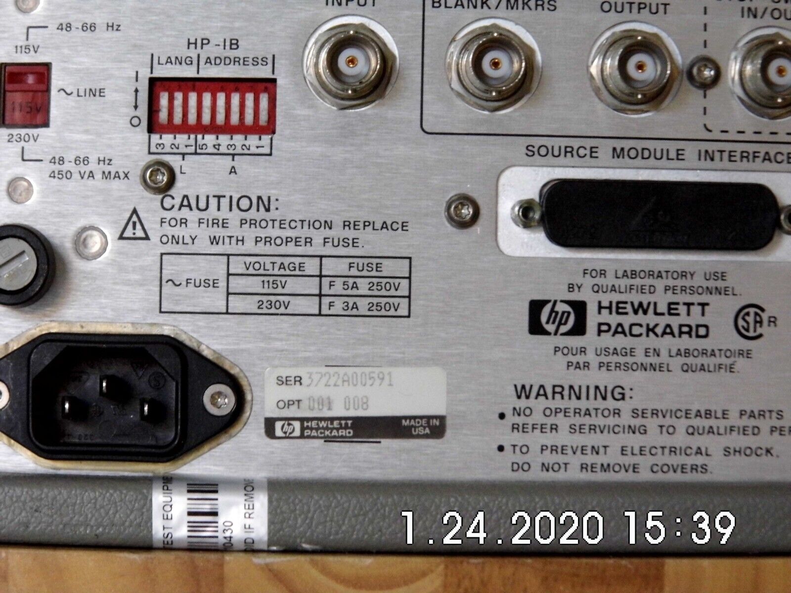Agilent HP 83620B 001-008 Synthesized Sweeper 10MHz - 20GHz, 2 in stock Agilent HP 83620B 001-008 Synthesized Sweeper 10MHz - 20GHz, 2 in stock